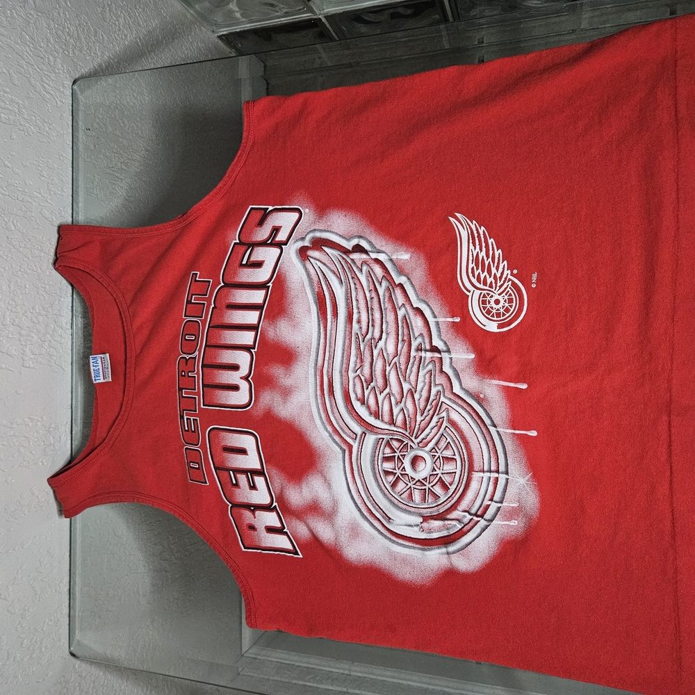 Red and White Graphic Tank Top